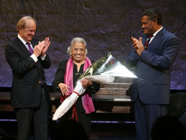 Laurence Fishburne, George Stevens Jr. (Playwright), and Mrs. Thurgood Marshall Photo