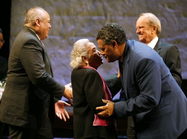Laurence Fishburne, George Stevens Jr. (Playwright), Thurgood Marshall Jr., and Mrs. Photo
