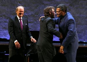 Laurence Fishburne, George Stevens Jr. (Playwright), and Leonard Foglia (Director) Photo