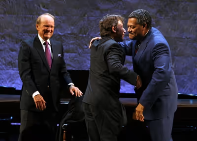 Laurence Fishburne, George Stevens Jr. (Playwright), and Leonard Foglia (Director) Photo