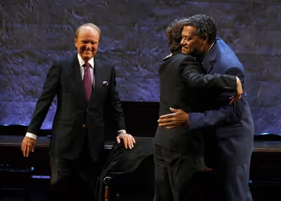 Laurence Fishburne, George Stevens Jr. (Playwright), and Leonard Foglia (Director) Photo