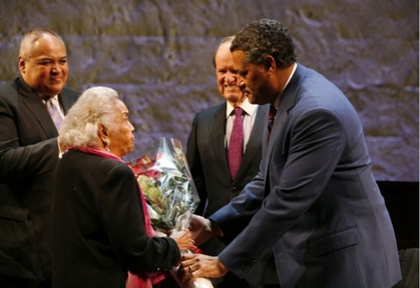Laurence Fishburne, George Stevens Jr. (Playwright), Thurgood Marshall Jr., and Mrs.T Photo