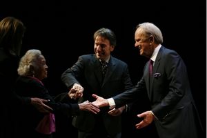 George Stevens Jr. (Playwright), Leonard Foglia (Director), and Mrs. Thurgood Marshal Photo