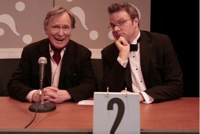 Mystery guest Dick Cavett with host J. Keith Van Straaten
 Photo