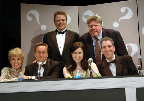 Guest George Wendt with Host J. Keith Van Straaten and panelists Besty Palmer, Michae Photo