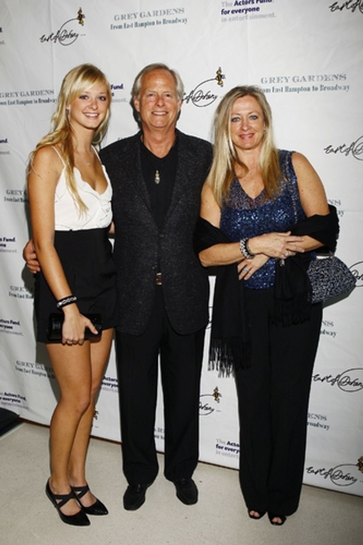 Big Edie's grandson Bouvier Beale, Jr. (center) with his daughter Marie (L) and his wife Eva Beale (R) at 