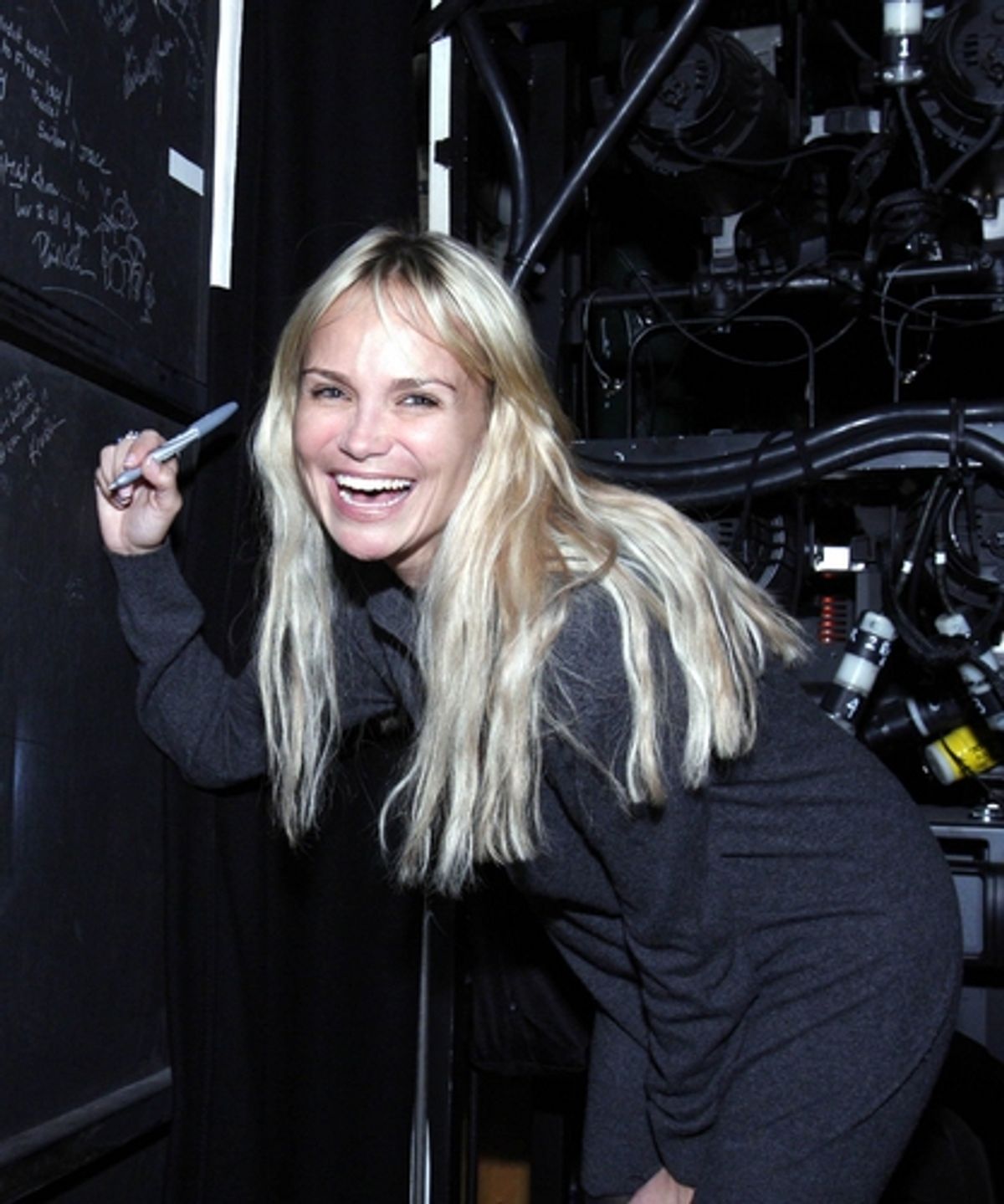 Kristin Chenoweth signs the Celebrity Wall at 