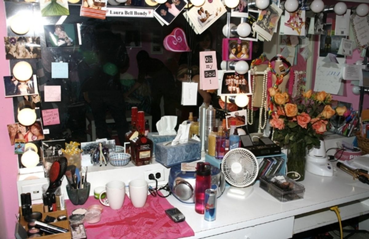 Laura Bell Bundy's dressing room at Legally Blonde
 at 