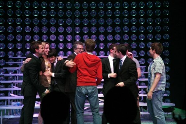 
Adam Halpin, Steve Booth, Andrew C. Call, and Jesse JP Johnson with Nick Blaemire,  Photo