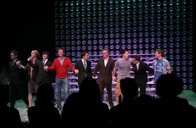 
Adam Halpin, Steve Booth, Andrew C. Call, and Jesse JP Johnson with Nick Blaemire,  Photo