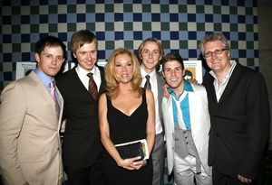 Andrew C, Call, Steven Booth, Adam Halpin, and Jesse JP Johnson with Kathie Lee Gifford and Eric Schaeffer
@ BroadwayWorld Andrew C, Call, Steven Booth, Adam Halpin, and Jesse JP Johnson with Kathie Lee Giffo Photo
