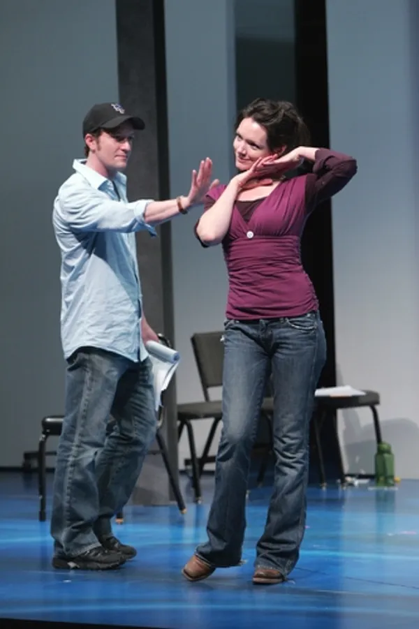 Daniel Blinkoff and Katrina Lenk in rehearsal for the 2008 PPF reading of Lauren Gund Photo