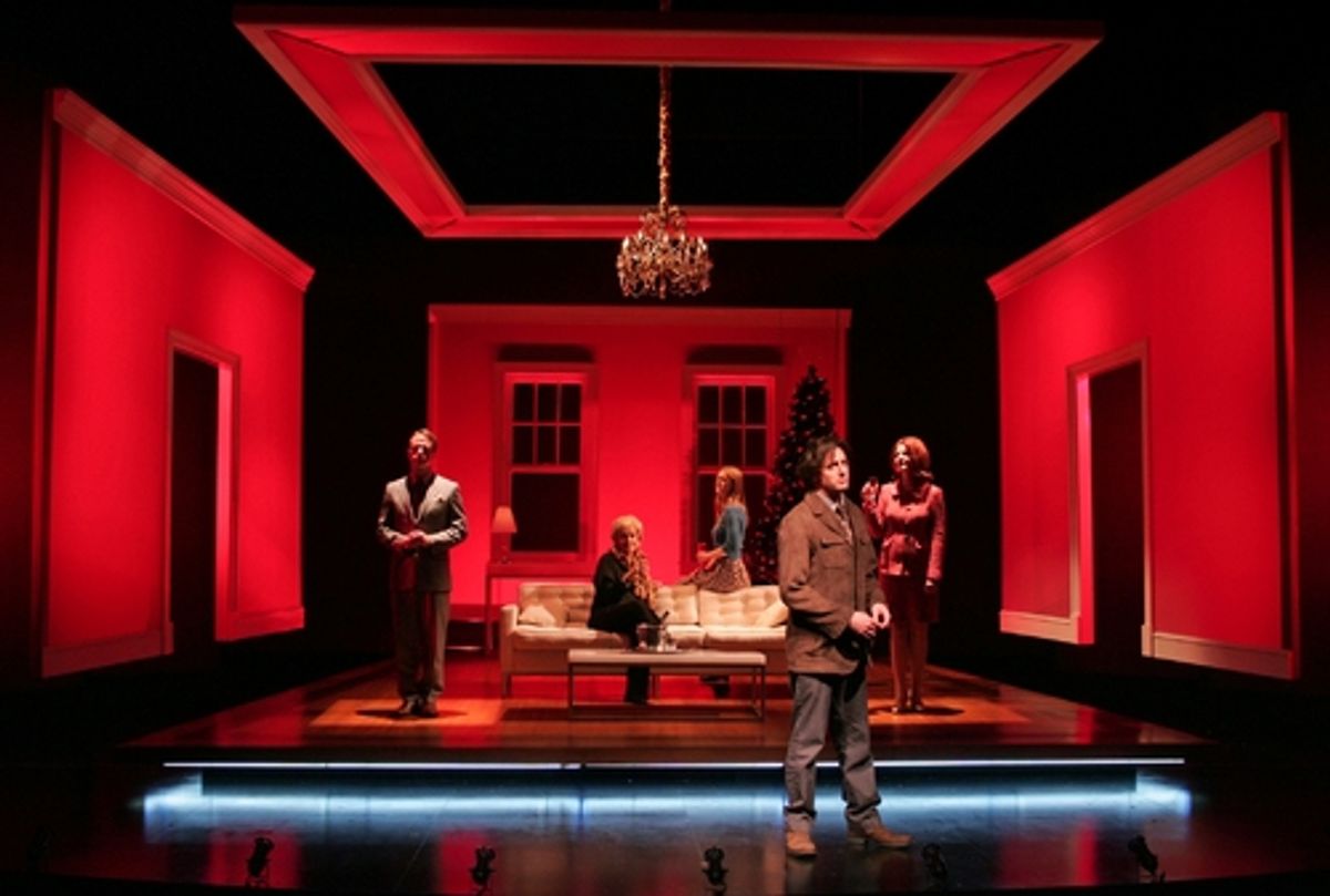 (l. to r.) T. Scott Cunningham, Cynthia Harris, Marin Ireland, Reg Rogers and Caroline Lagerfelt in the World Premiere of Richard Greenberg's The Injured Party  at 