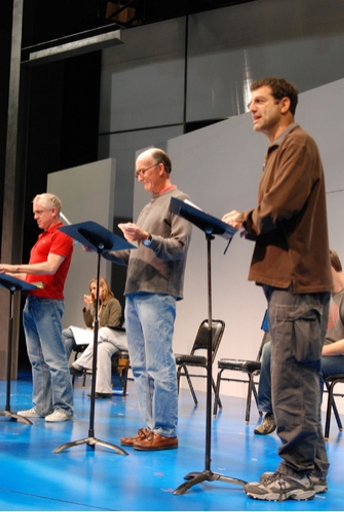  	Danny Scheie, Hal Landon Jr. and Mark Harelik in rehearsal for the 2008 PPF reading of Amy Freed's You, Nero at 
