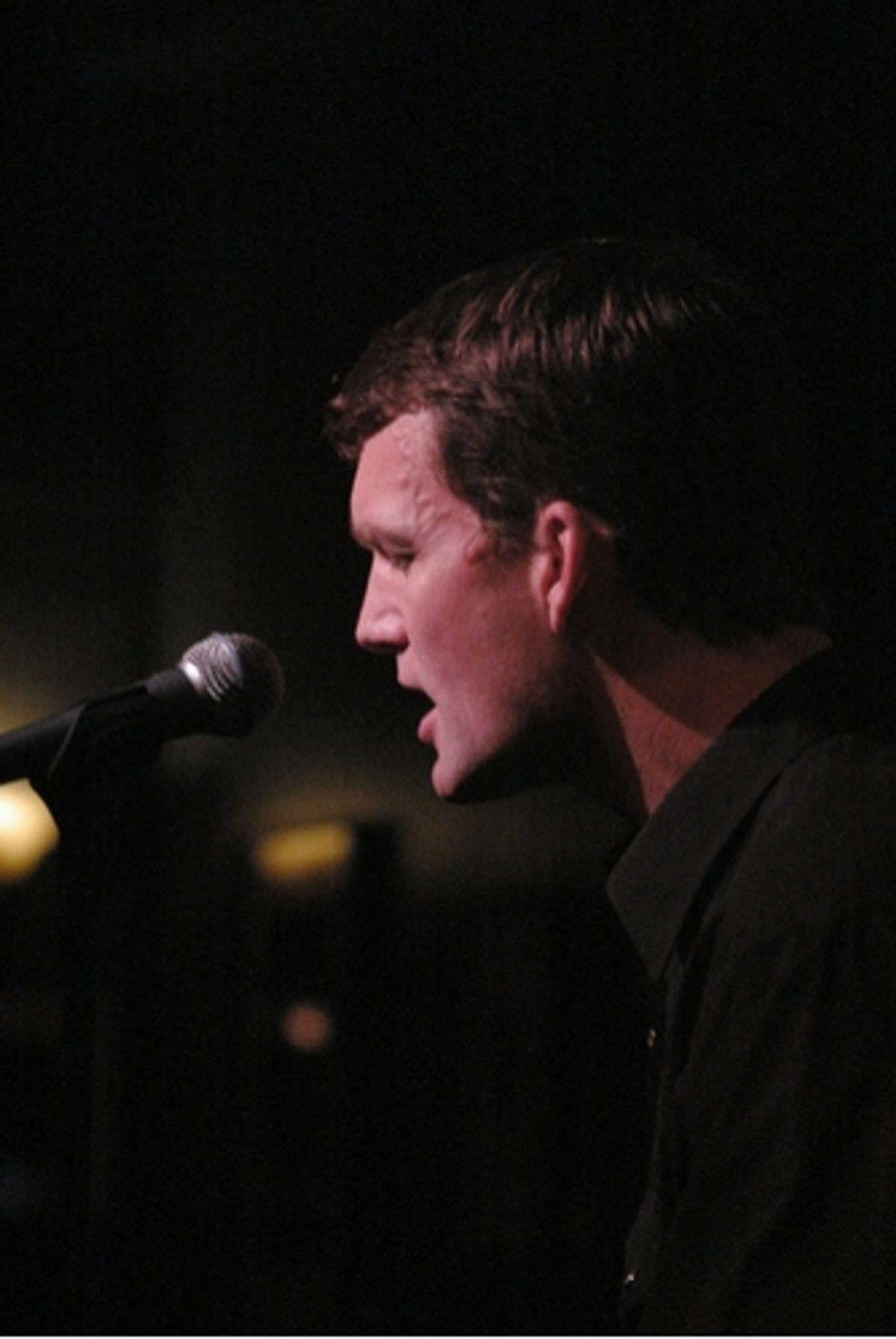 Jarrod Emick singing 'Try' at Jeremy Schonfeld 37 Notebooks at Birdland