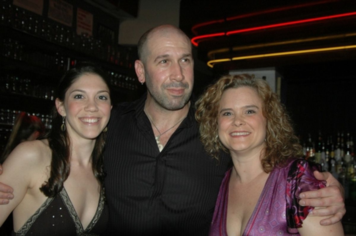Addi McDaniel, Jeremy Schonfeld, and Julie Reyburn at Jeremy Schonfeld 37 Notebooks at Birdland