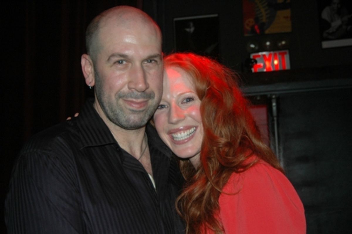 Jeremy Schonfeld and his lovely wife Sarah-Jane at Jeremy Schonfeld 37 Notebooks at Birdland