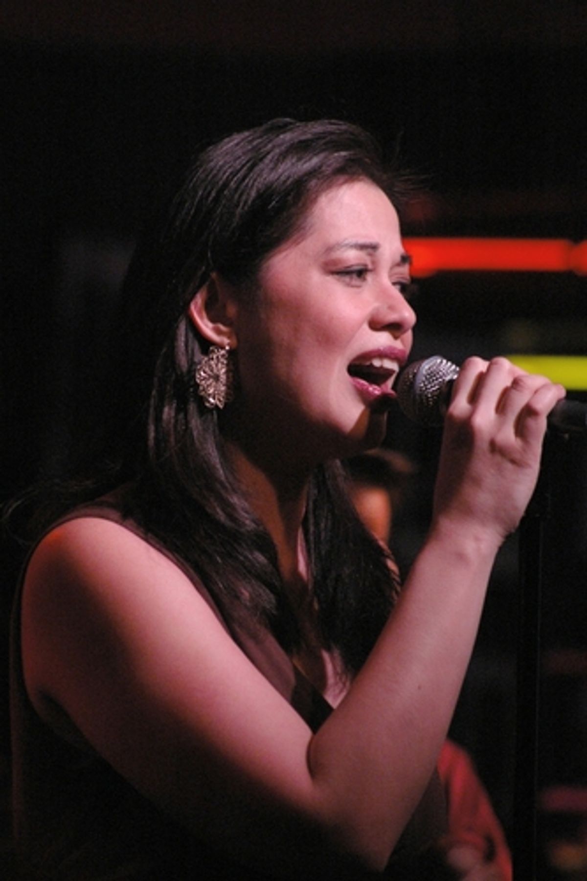 Julie Danao-Salkin singing 'Never the Bride' at Jeremy Schonfeld 37 Notebooks at Birdland