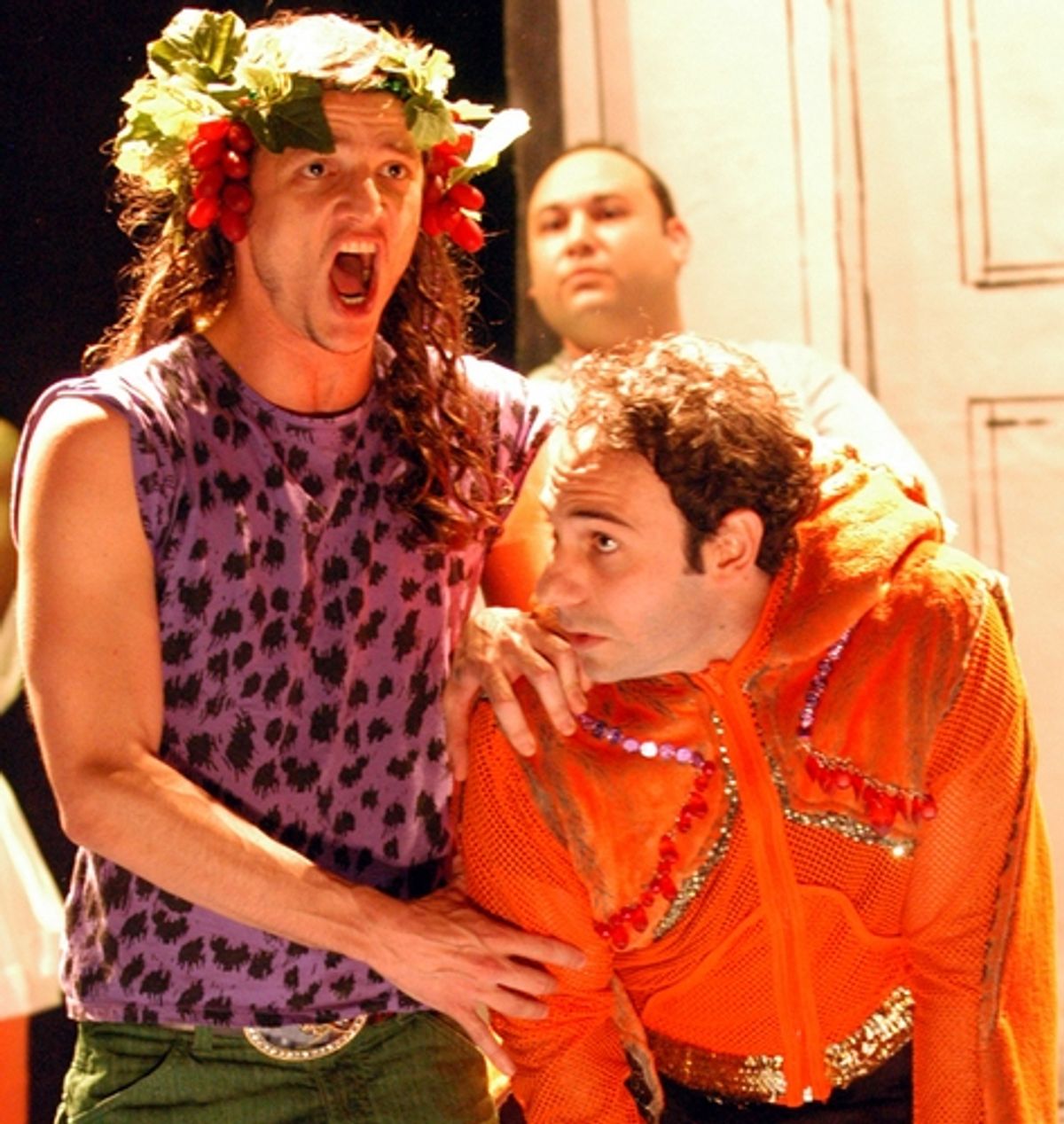 Pedro Pascal (left), Michael Levinton (rear) and Derek Lucci (right)  at 