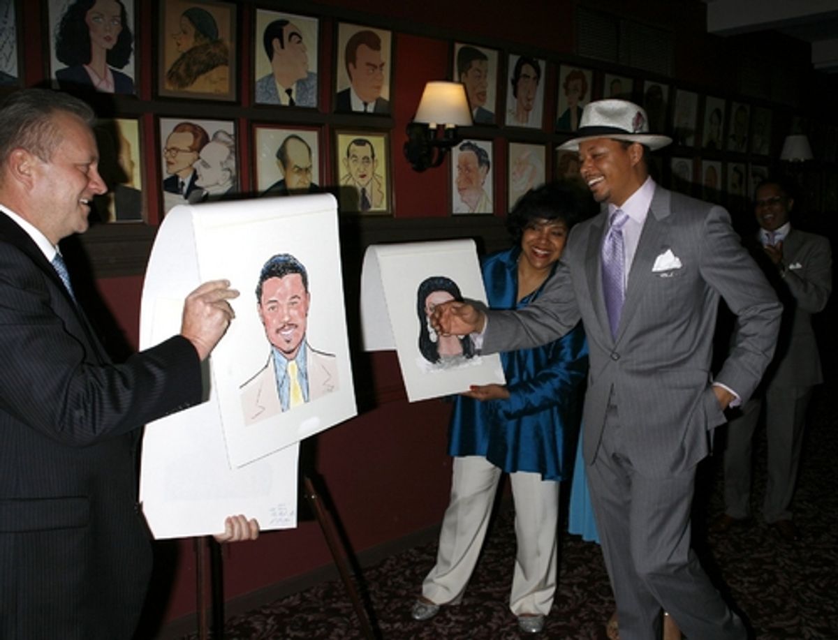 Terrence Howard with his caricature at 