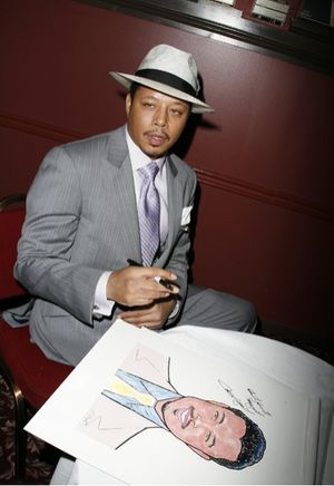 Terrence Howard with his caricature Photo