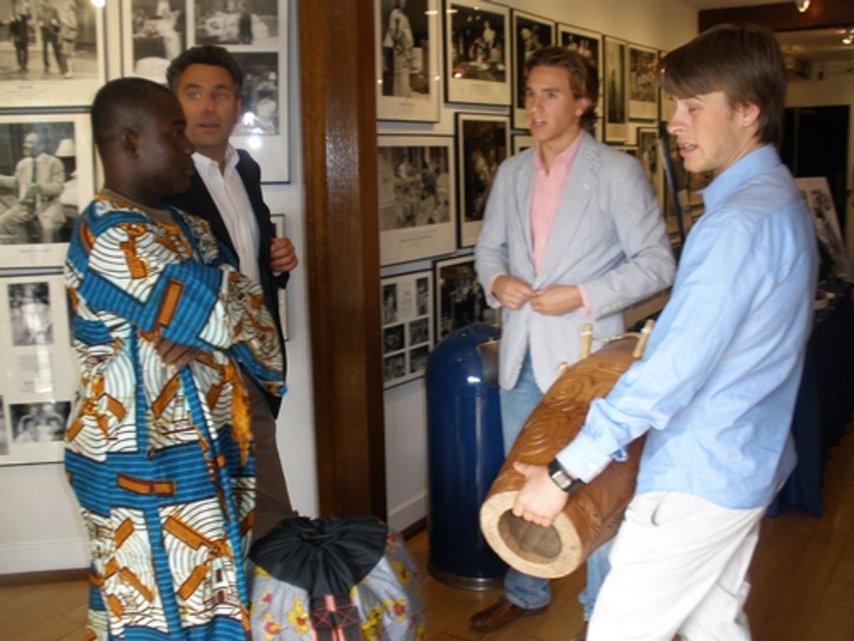 Christian Scheider and the troupe of drummers he organized at 