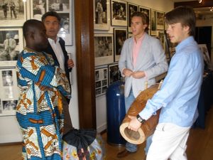 Christian Scheider and the troupe of drummers he organized Photo
