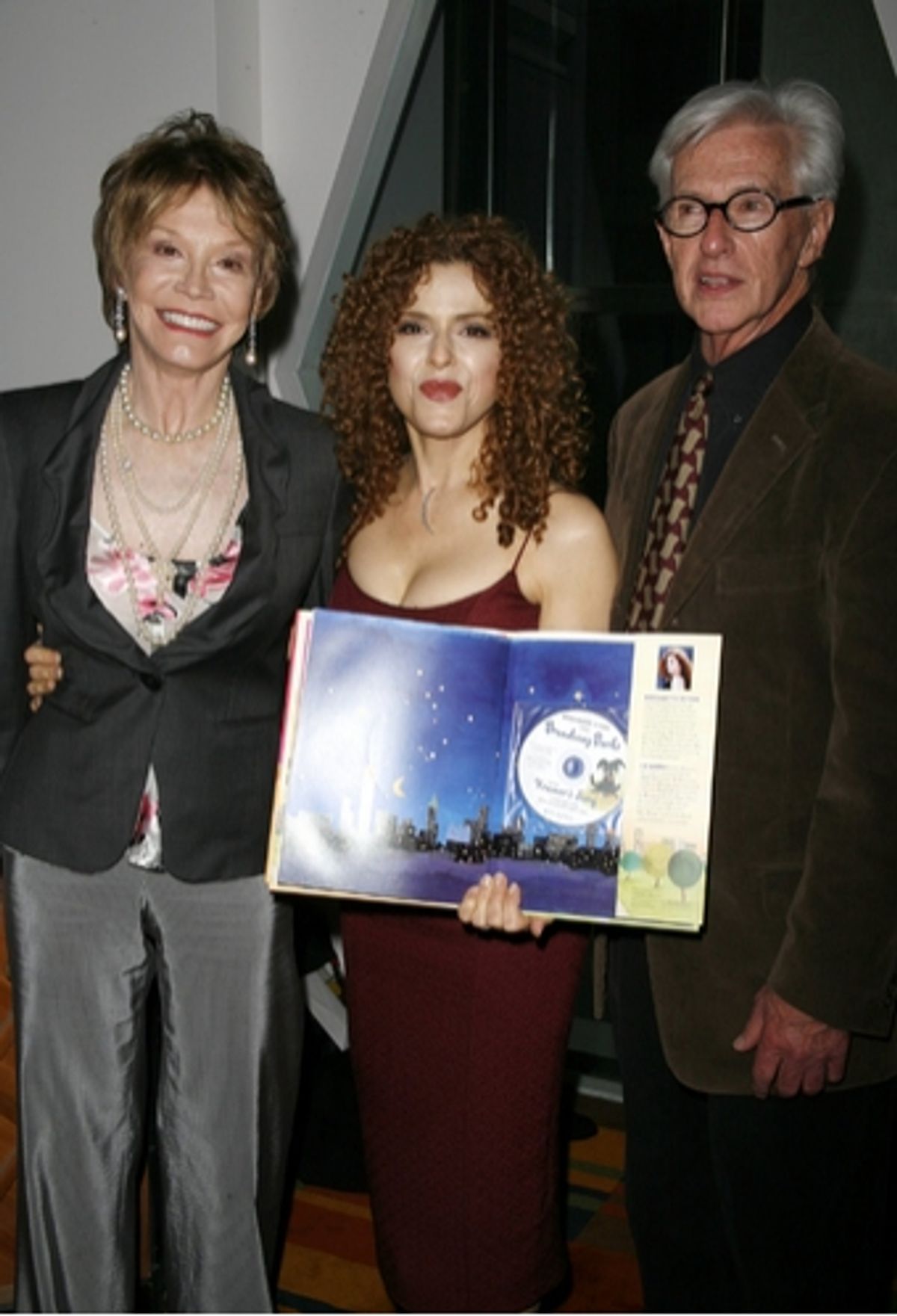 Mary Tyler Moore, Bernadette Peters, and arranger Marvin Laird at 