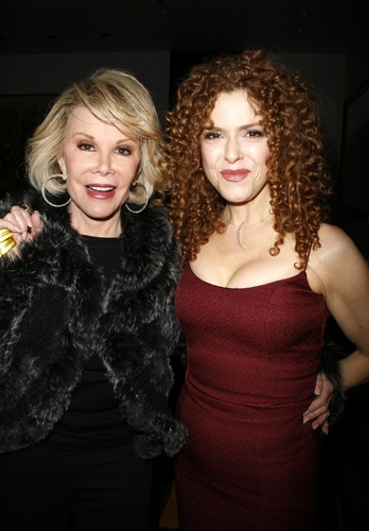 Joan Rivers and Bernadette Peters at  Book Party For 'Broadway Barks'