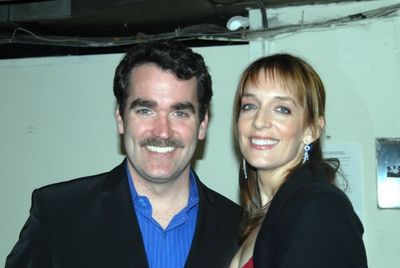 Brian d'Arcy James and Julia Murney with Marc Kudisch looking on Photo