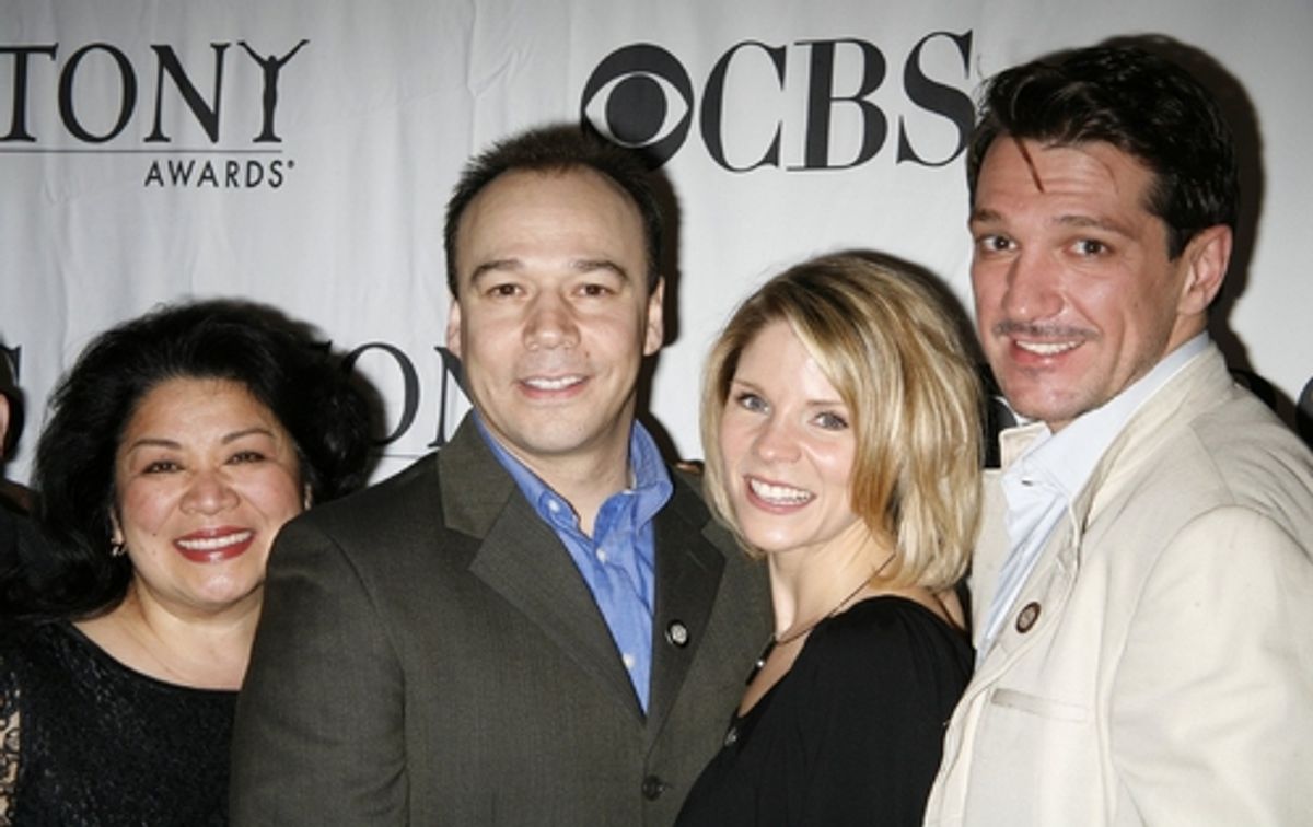 Loretta Ables Sayre, Danny Burstein, Kelli O'Hara, and Paulo Szot at 