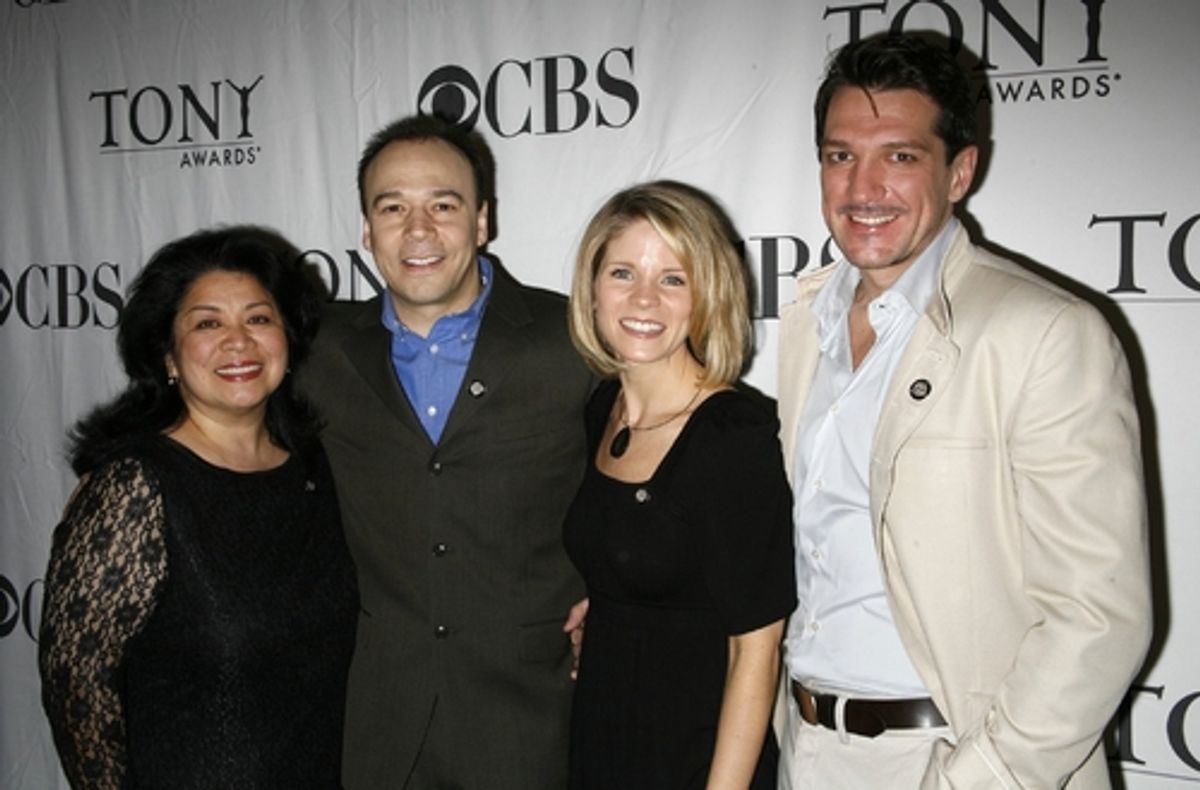 Loretta Ables Sayre, Danny Burstein, Kelli O'Hara, and Paulo Szot at 