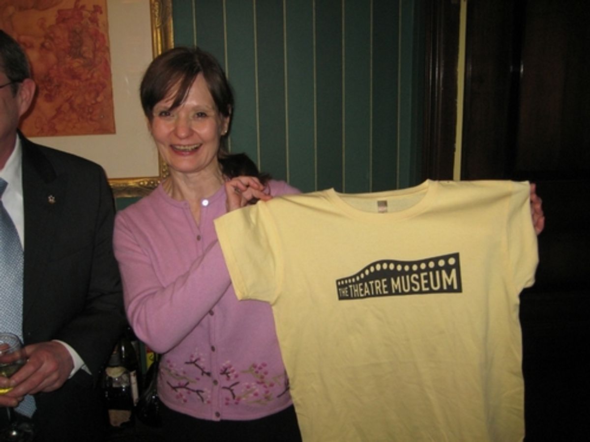 Helen Guditis with the new Theatre Museum T-Shirt
 at 