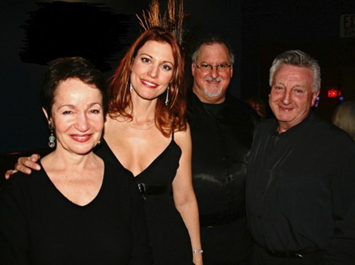 Lynn Ahrens, Rachel York, Eugene Gwozdz (music director), and Neil Costa (Lynn's husband) at 
