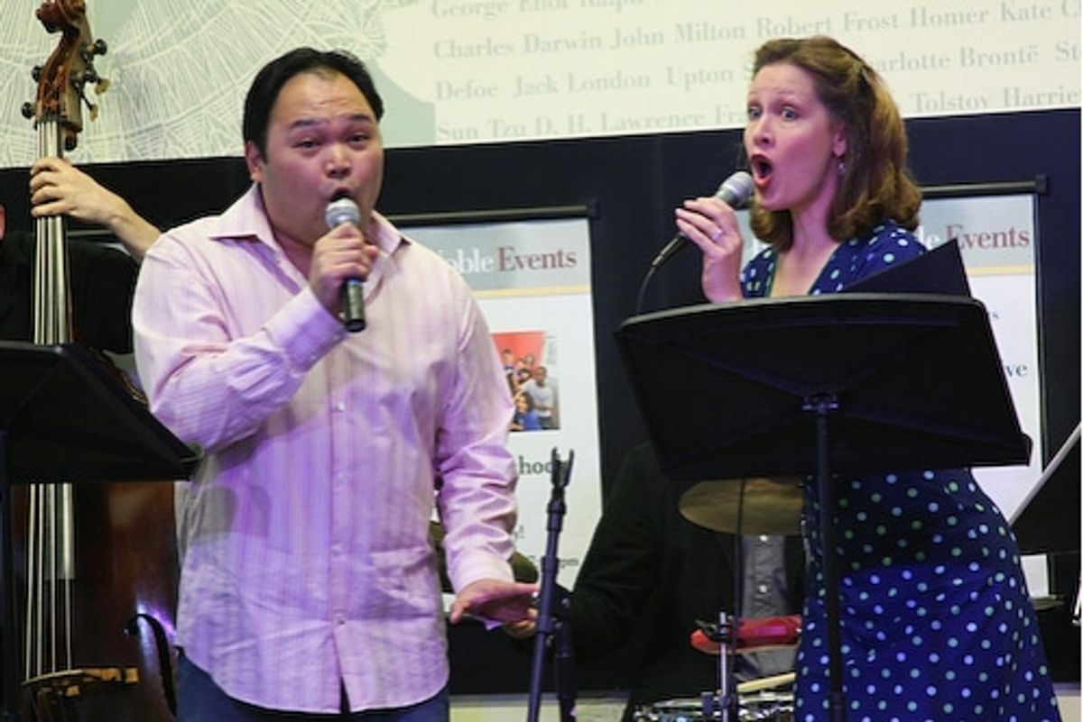 Orville Mendoza and Kaitlin Hopkins at 'Adrift in Macao' @ Barnes and Noble