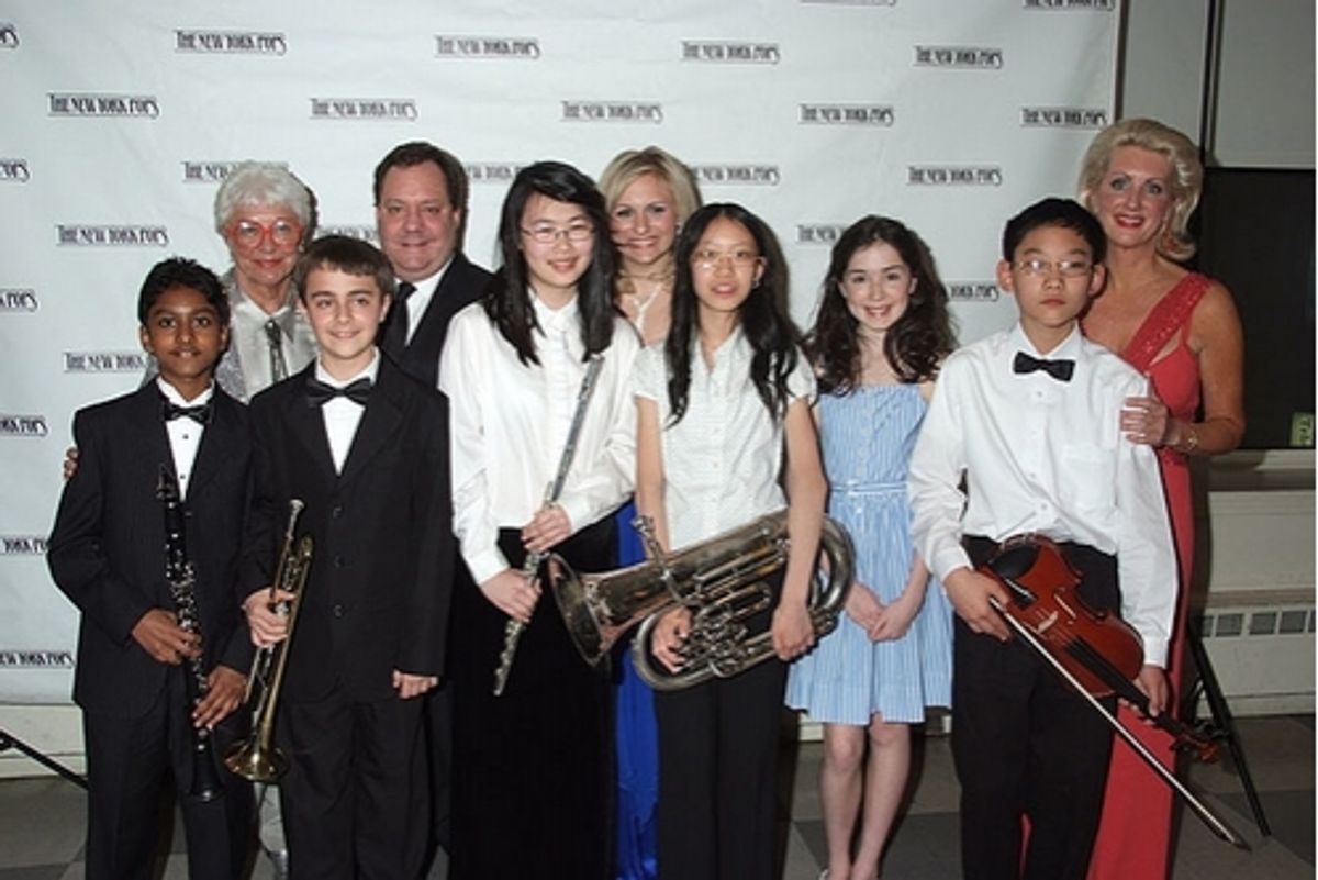Ruth Henderson, James Nederlander, Haley Swindal, Jennifer Steinbrenner Swindal and Performers from the Gala at 