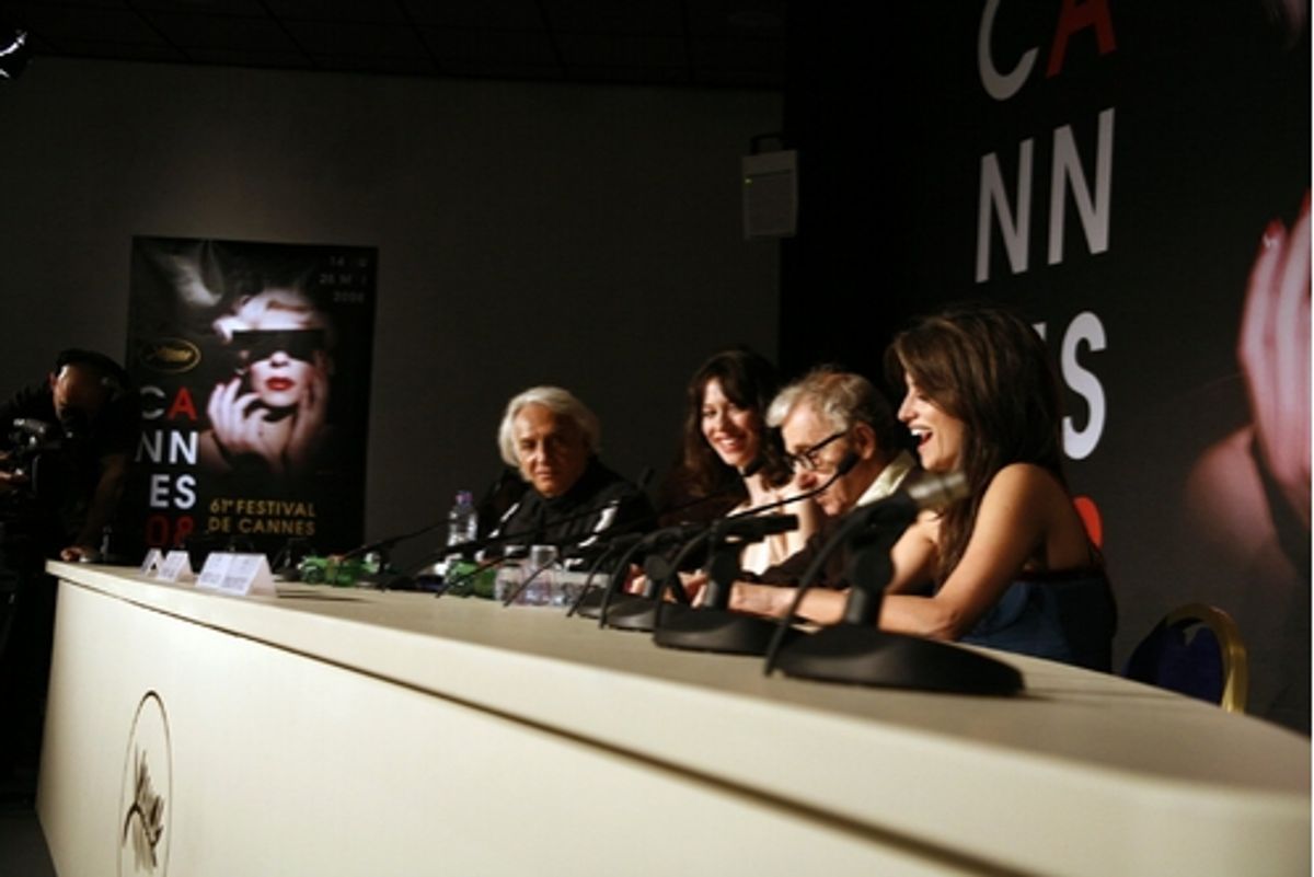 Rebecca Hall, Woody Allen, and Penelope Cruz at 'Vicky Christina Barcelona' Press Conf.