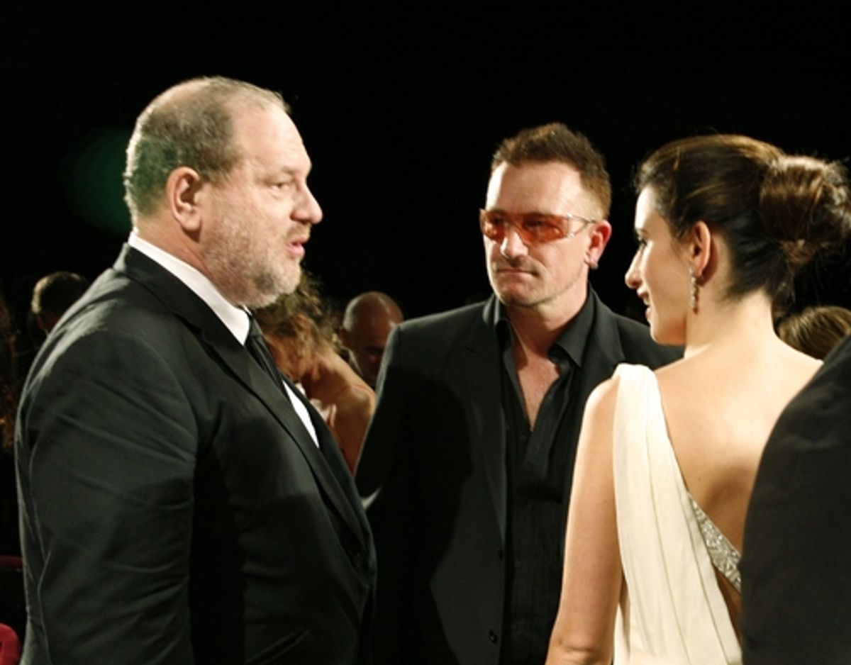 Harvey Weinstein, Bono, and Penelope Cruz at 'Vicky Christina Barcelona' Screening Party