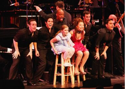 Lila Coogan and Donna Murphy with the Men's Ensemble Photo