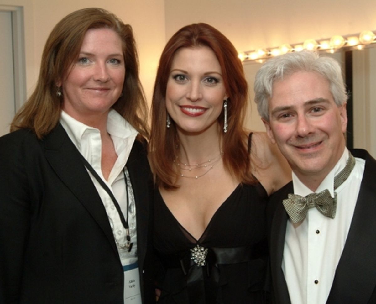 Alicia Verity, sr. v.p., Bank of America, Rachel York, and Rick Lombardo, New Rep producing artistic director at 