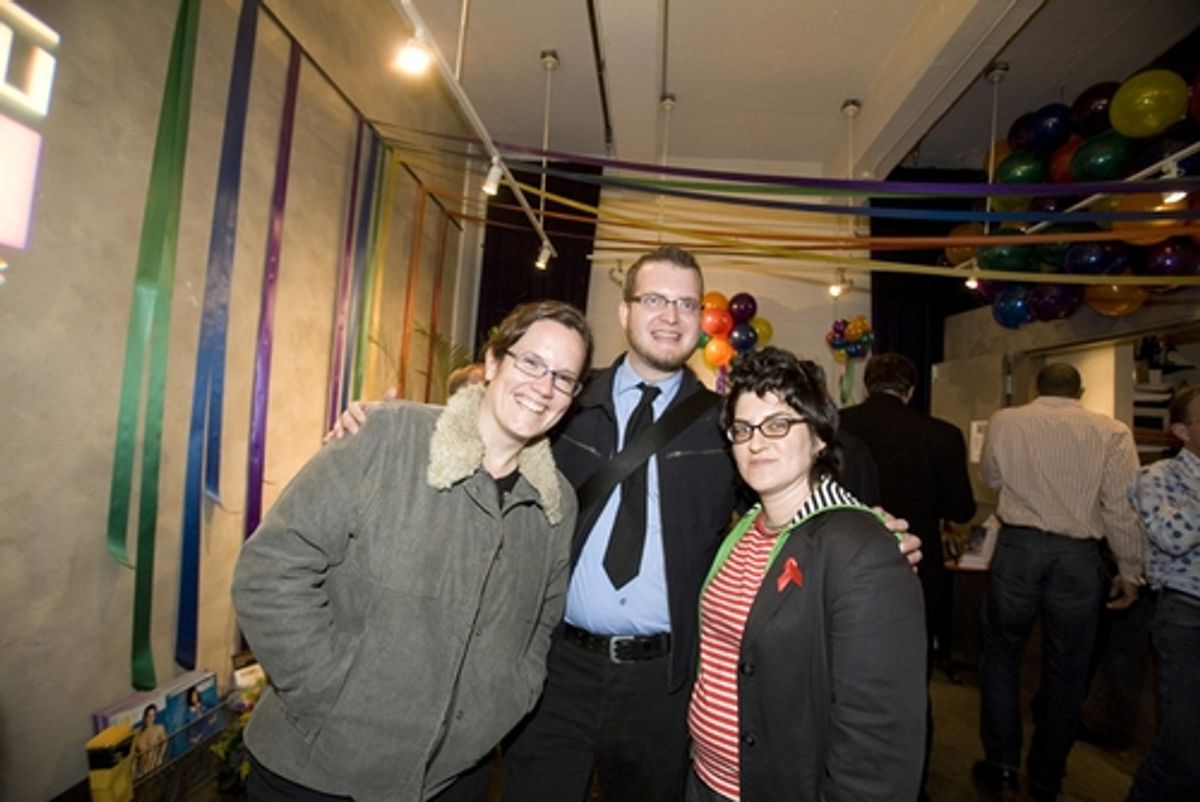 Megan Cossey, PR Agent Stephen Shulman and Winney McCroy,Gay City news at 