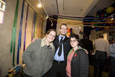 Megan Cossey, PR Agent Stephen Shulman and Winney McCroy,Gay City news Photo
