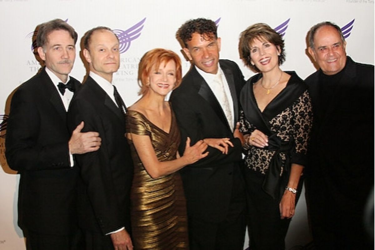 Boyd Gaines, David Hyde Pierce, Swoosie Kurtz, Brian Stokes Mitchell, Lucie Arnaz, and Laurence Luckinbill at American Theatre Wing Honors Jerry Herman