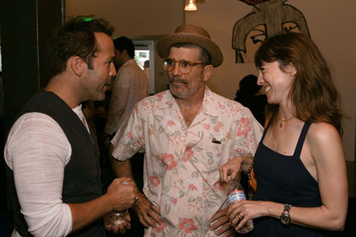 Jeremy Piven, David Mamet and wife Rebecca Pidgeon at 