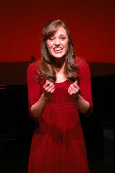 Laura Osnes singing "No Looking Back" Photo