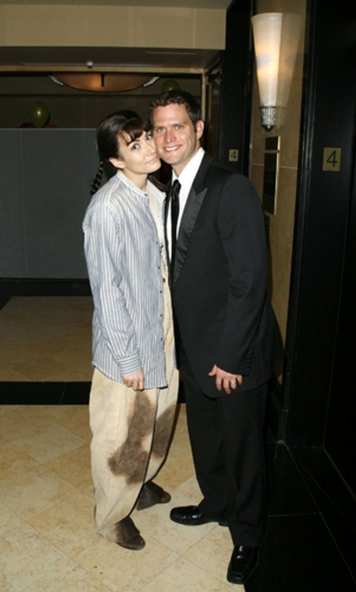 Laura Benanti and Stephen Pasquale at MTC Spring Gala Backstage