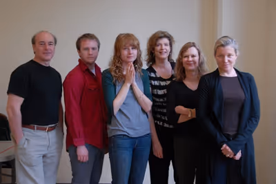 Peter Friedman, Jonathan Clem, Annie Baker, Karen Kohlhaas, JoBeth Williams, and Mary Photo