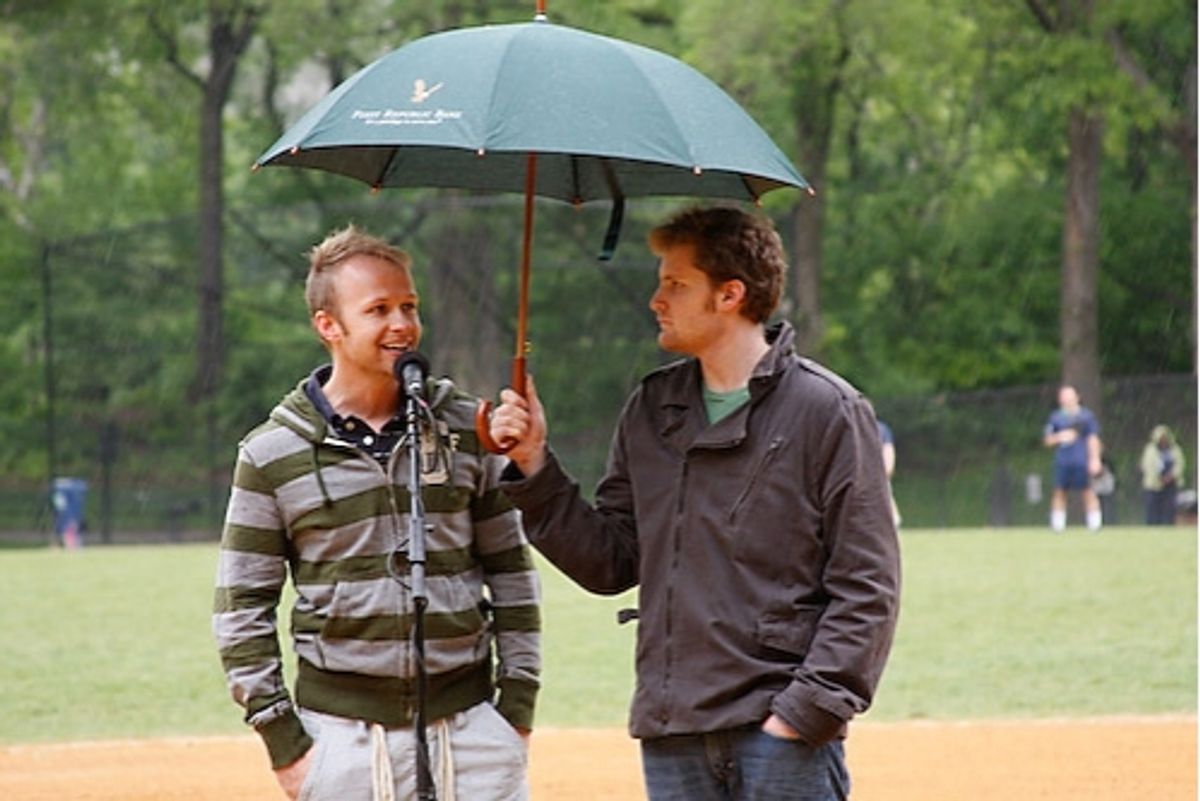 The National Anthem is sung by Marty Thomas at 