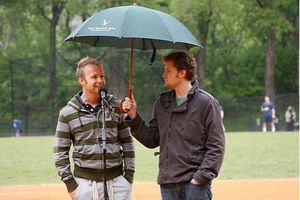 The National Anthem is sung by Marty Thomas Photo