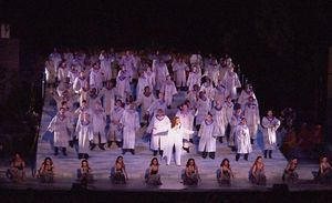 Storm brews as God (Dawnn Lewis) sings DARK DARK DARK: Is the night upon the sea Photo